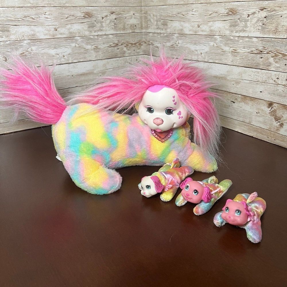 Puppy Surprise 2016 Plush Mom Dog Taffy‎ and 3 Babies  Baby Rainbow Stuffed